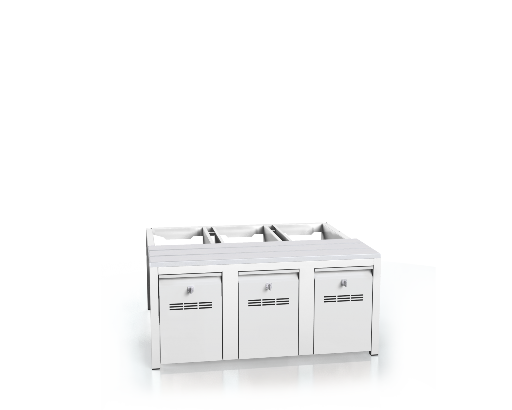 Předlavička s PVC latěmi  - se zásuvkami na obuv 375 x 900 x 800